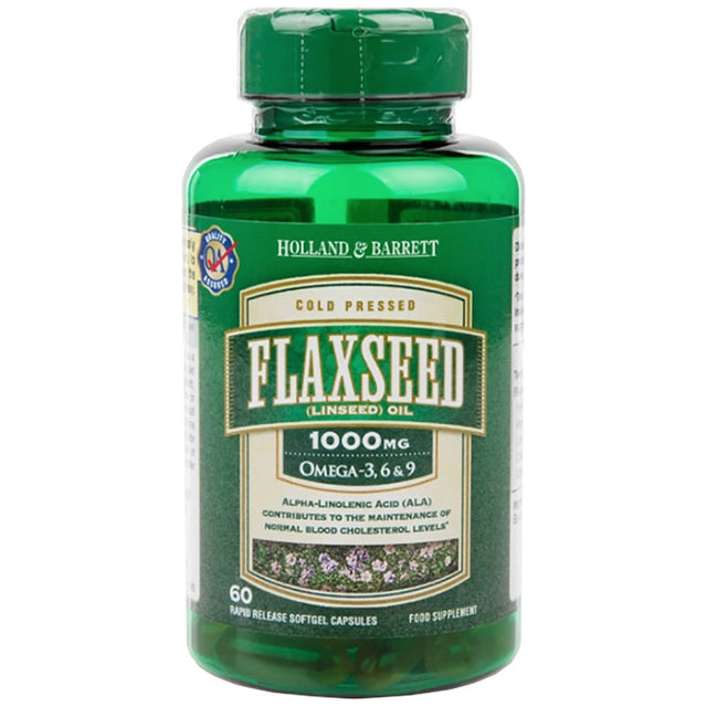 Flaxseed Linseed Oil 1000 mg / Omega 3-6-9 - 60 Gel capsules - Nutra Best Europe