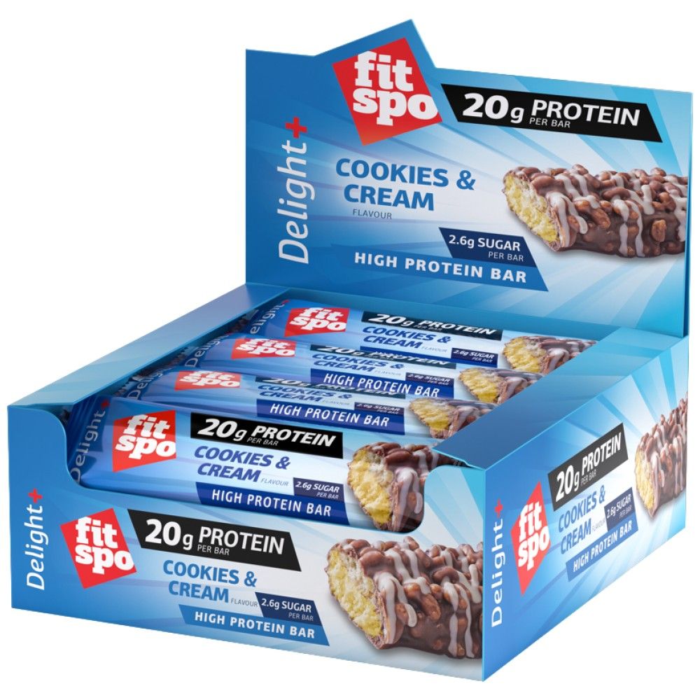 Delight+ Protein Bar süti és tejszín - 12 x 60 gramm