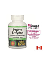 Emésztés - Papaya enzimek amilázzal és bromelainnel, 120 rágótabletta <tc>Natural Factors</tc>