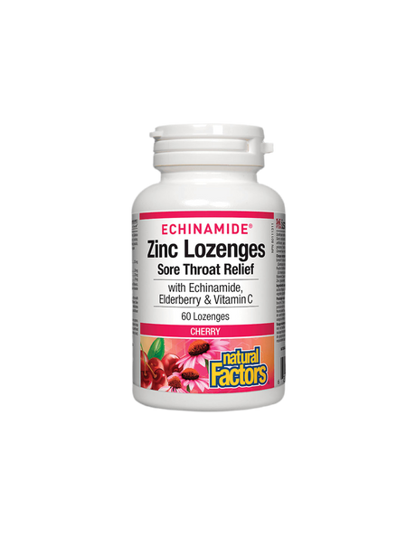 Echinamide® Zinc Lozenges | Sore Throat Relief - 60 Chewables - Nutra Best Europe