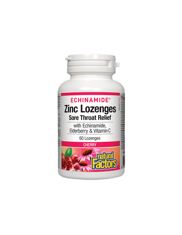 Echinamide® Zinc Lozenges | Sore Throat Relief - 60 Chewables - Nutra Best Europe