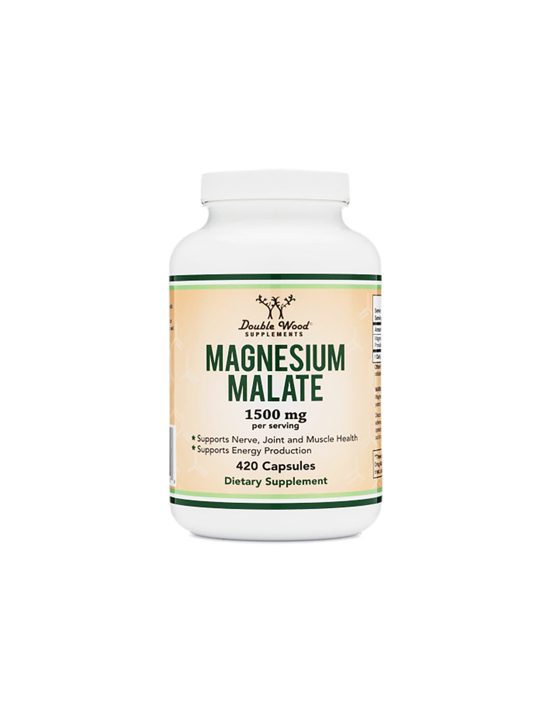 Magnesium malate, 420 capsules Double Wood - Nutra Best Europe
