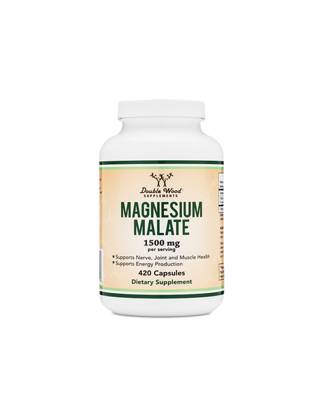 Magnesium malate, 420 capsules Double Wood - Nutra Best Europe