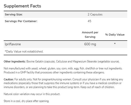 Ipriflavone 300 mg - 90 capsules - Nutra Best Europe