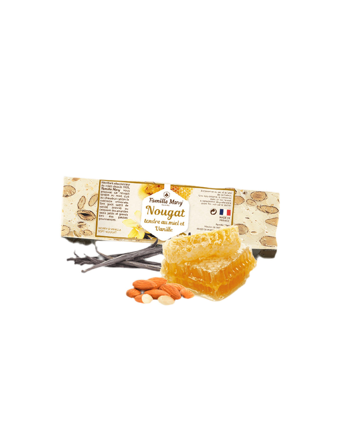 Tender nougat with honey, almonds and vanilla, 100 g - Nutra Best Europe