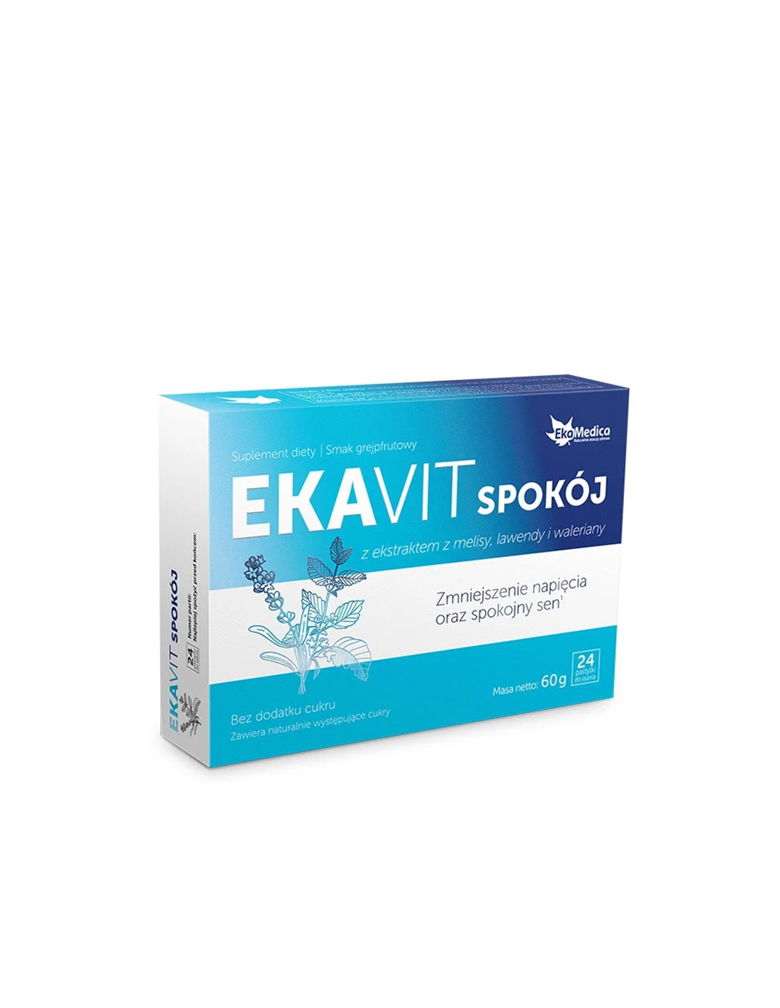 EKAVIT idegrendszeri formula citromfűvel, levendulával és valerian kivonattal, 24 pasztilla