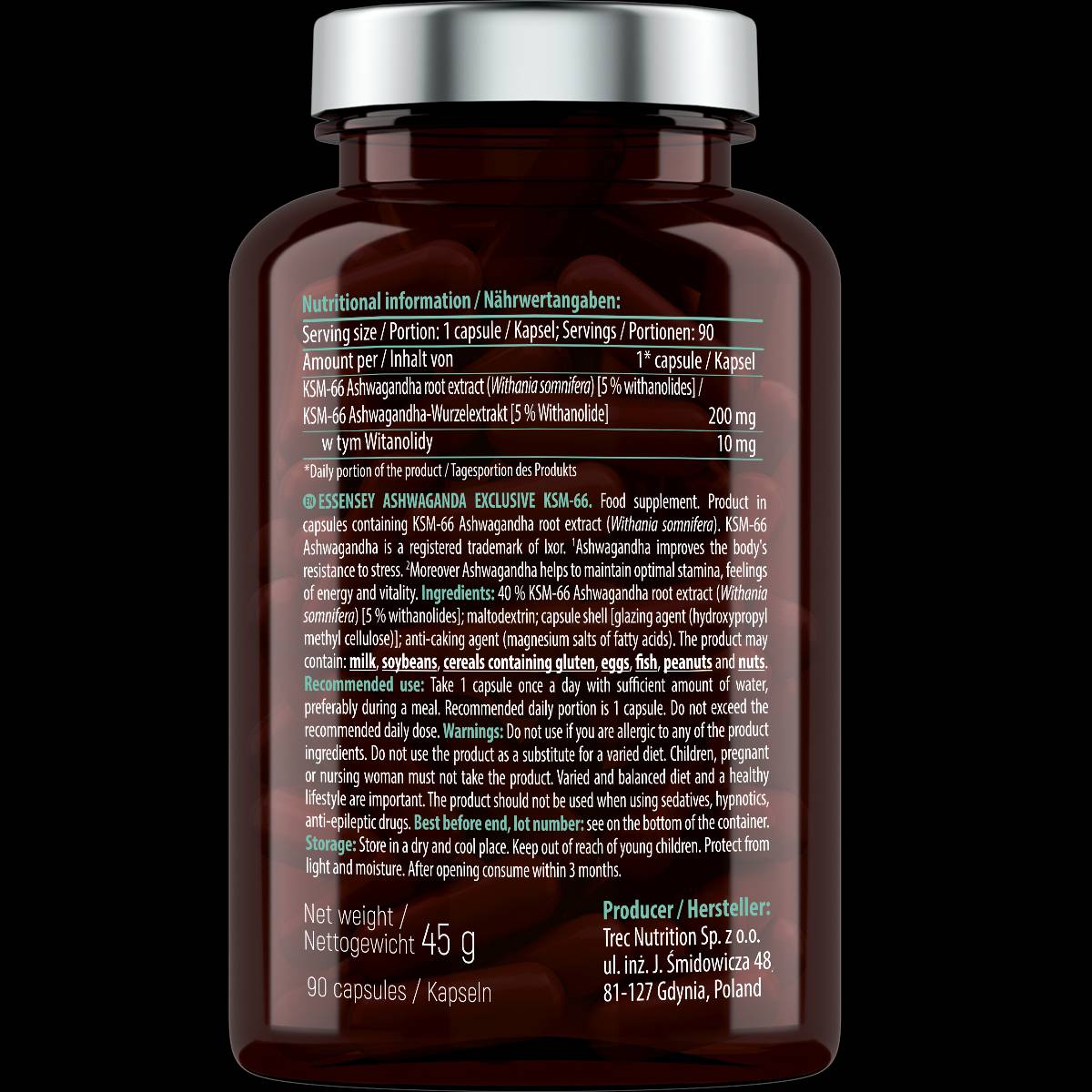 Ashwagandha KSM-66 200 mg - 90 capsules - Nutra Best Europe