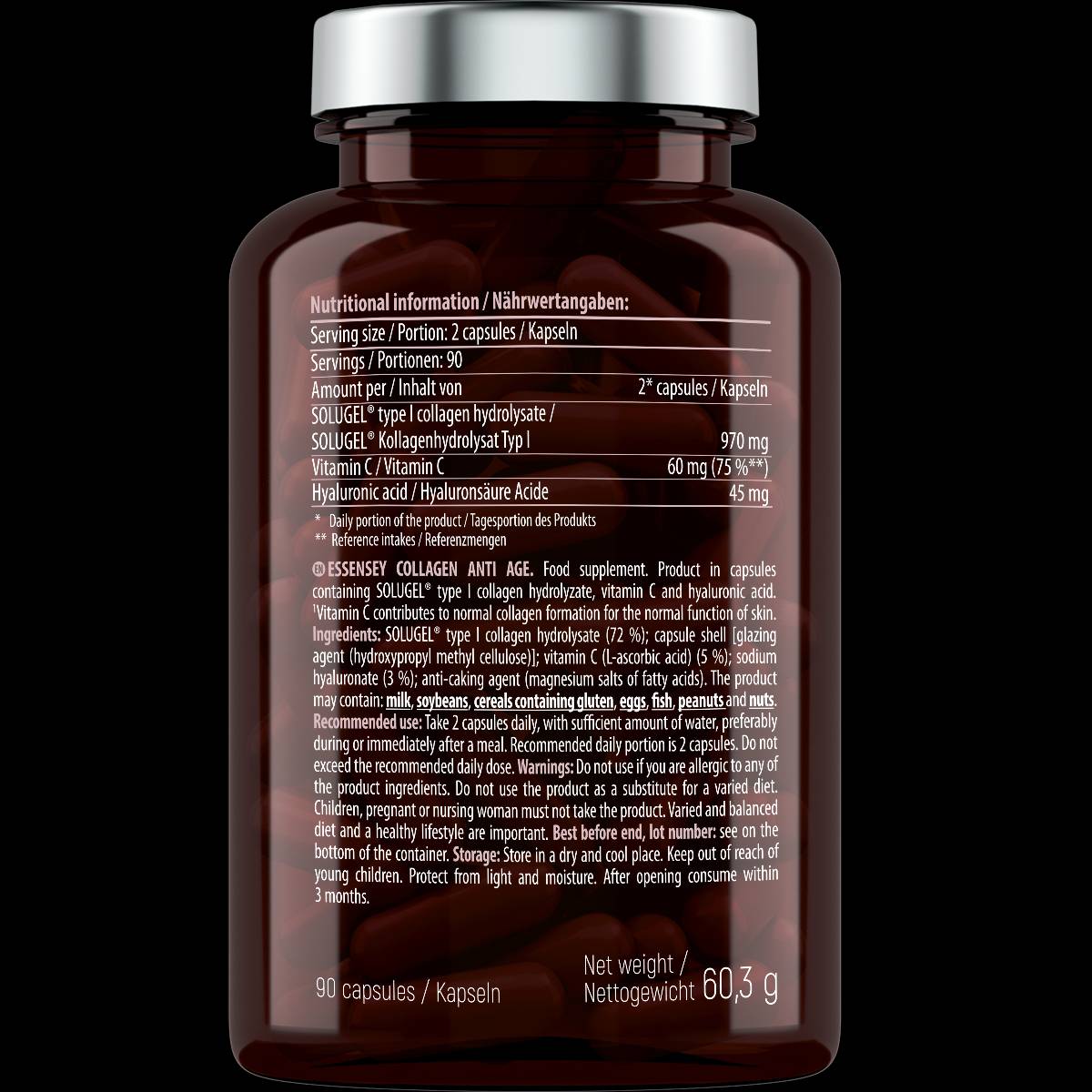 Collagen Anti Age | with Vitamin C & Hyaluronic Acid - 90 capsules - Nutra Best Europe