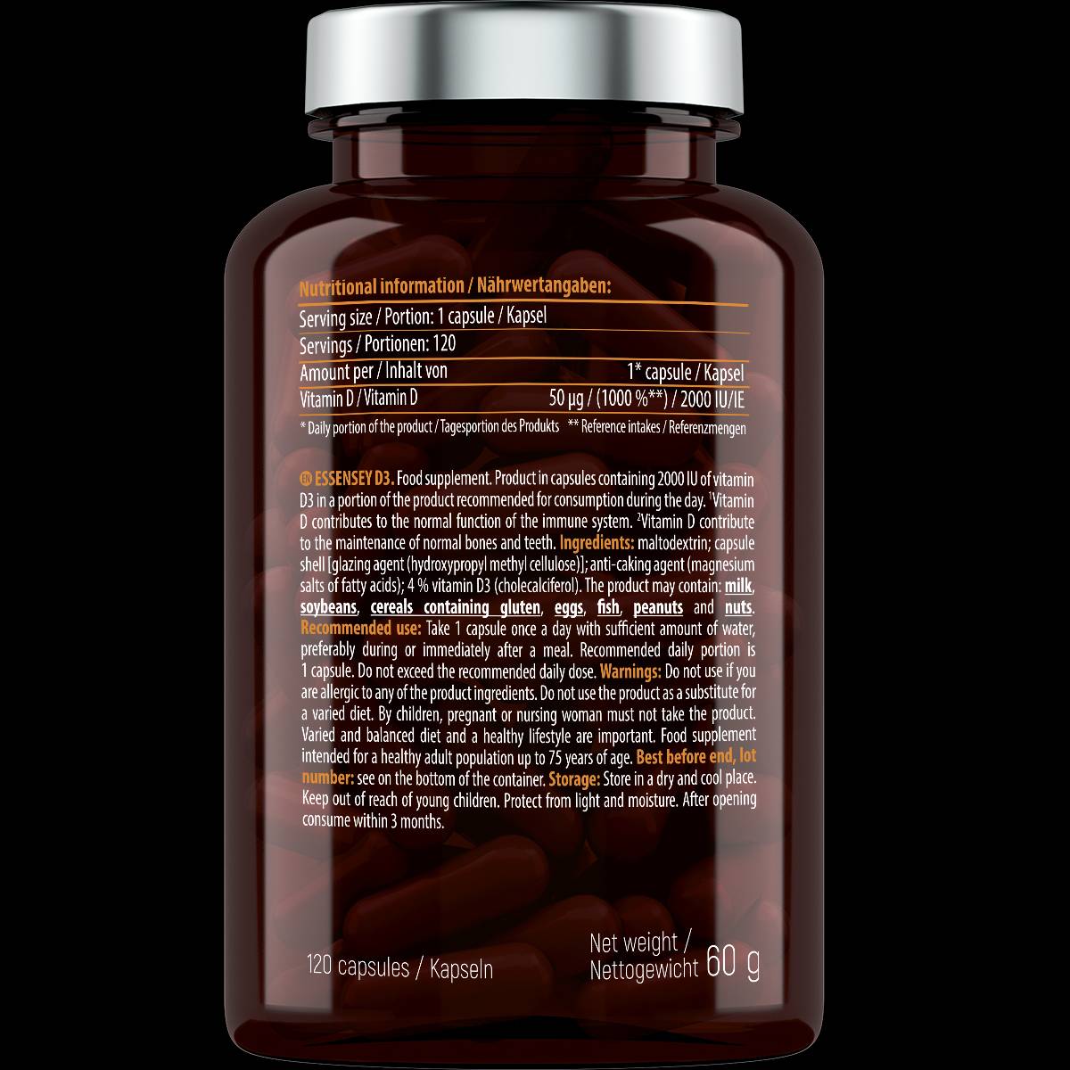 Vitamin D3 2000 IU 120 capsules - Nutra Best Europe