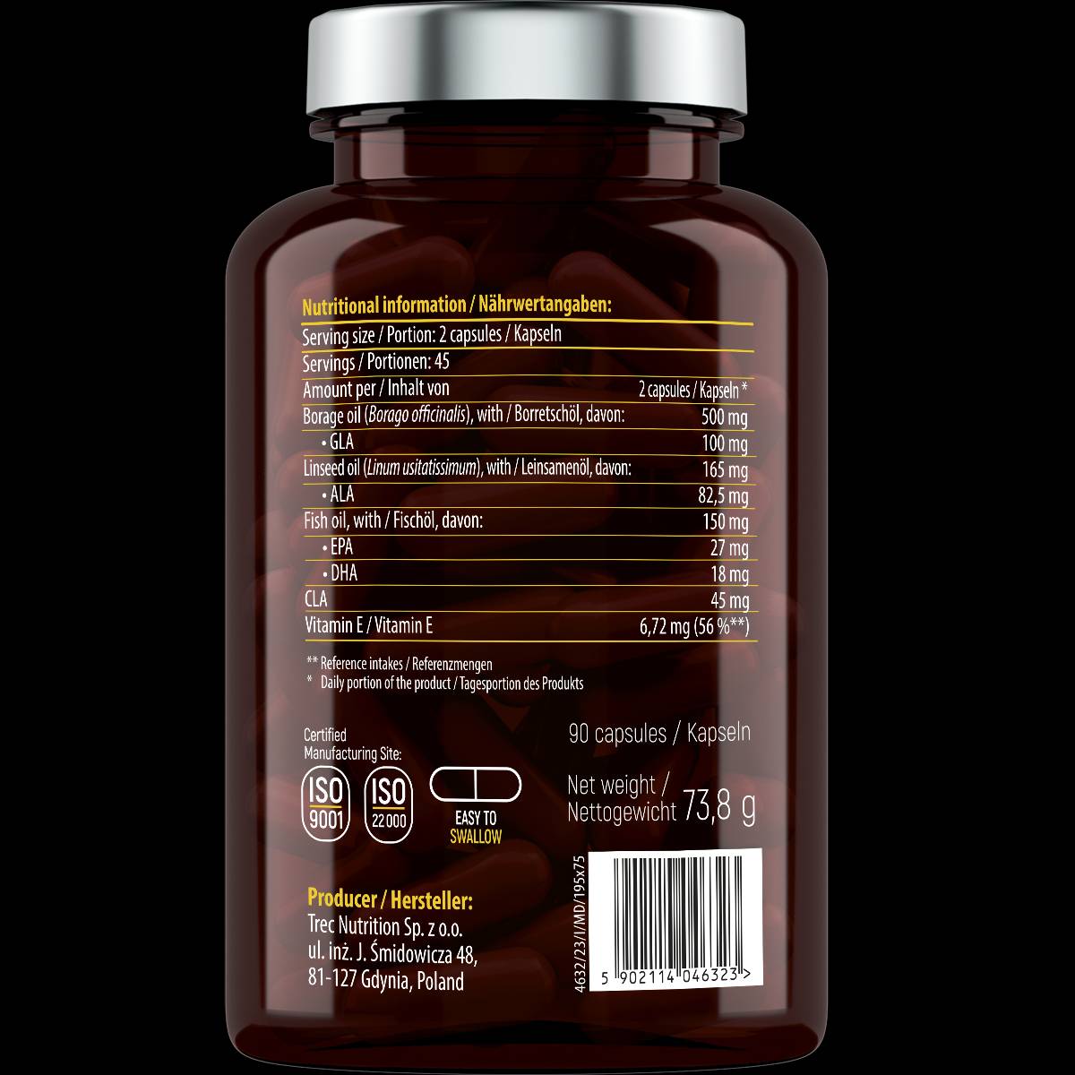 Omega 3-6-9 with Fish Oil - 90 Gel capsules - Nutra Best Europe