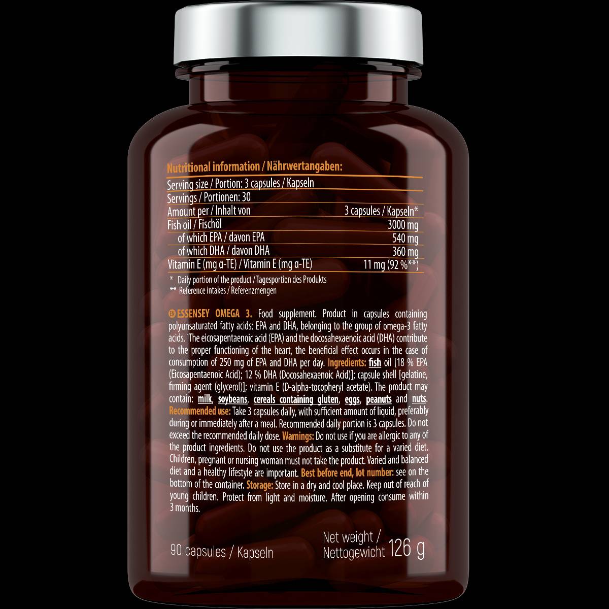 Omega 3 - 90 Gel Capsules - Nutra Best Europe