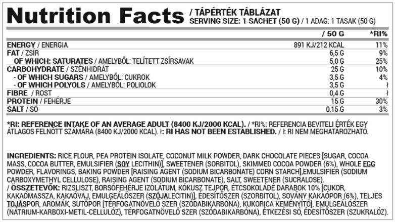 Mug Cake - VEGAN | Protein Dessert 50 grams - Nutra Best Europe