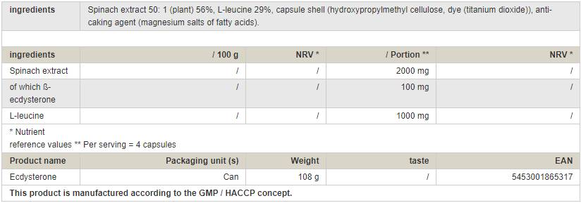 Ecdysterone - 120 kapszula