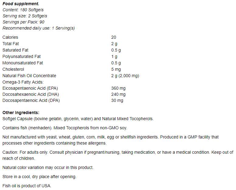 Eco - Sustain Omega 3 - 180 gél kapszula