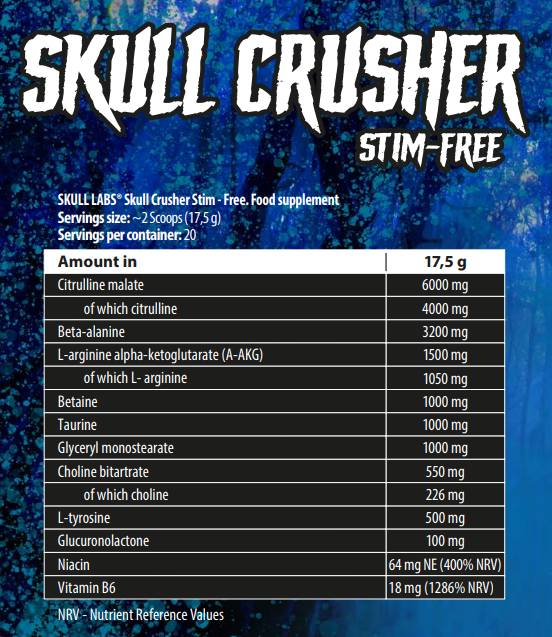 Skull Crusher | Stim-Free Pre-Workout 350 grams - Nutra Best Europe