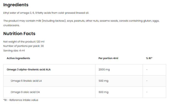 Elite Omega 3-6-9 folyadék | Zöldség 120 ml