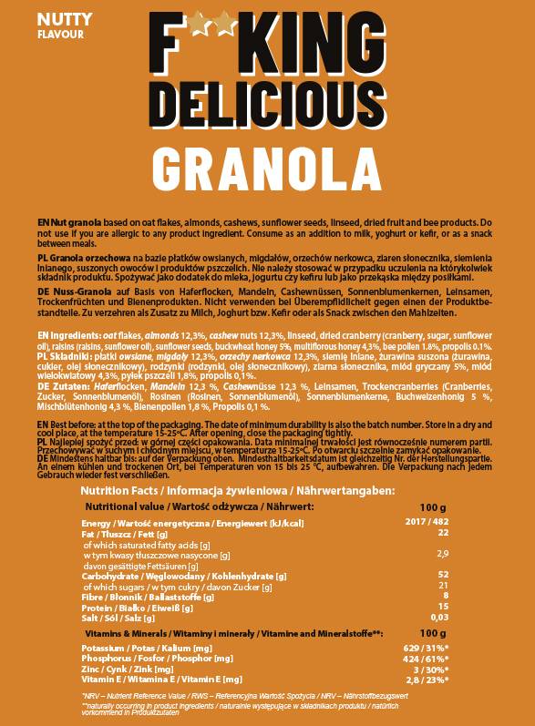 F**KING Delicious Granola | Dió - 300 gramm