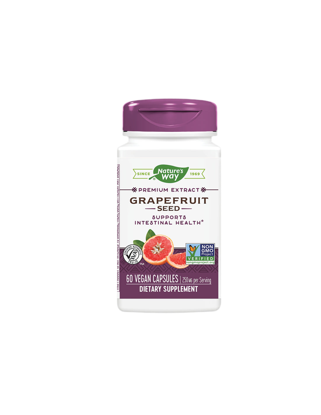 Grapefruit - Premium Extract - Immune Support and Stomach Comfort, 250 mg, 60 Capsules - Nutra Best Europe