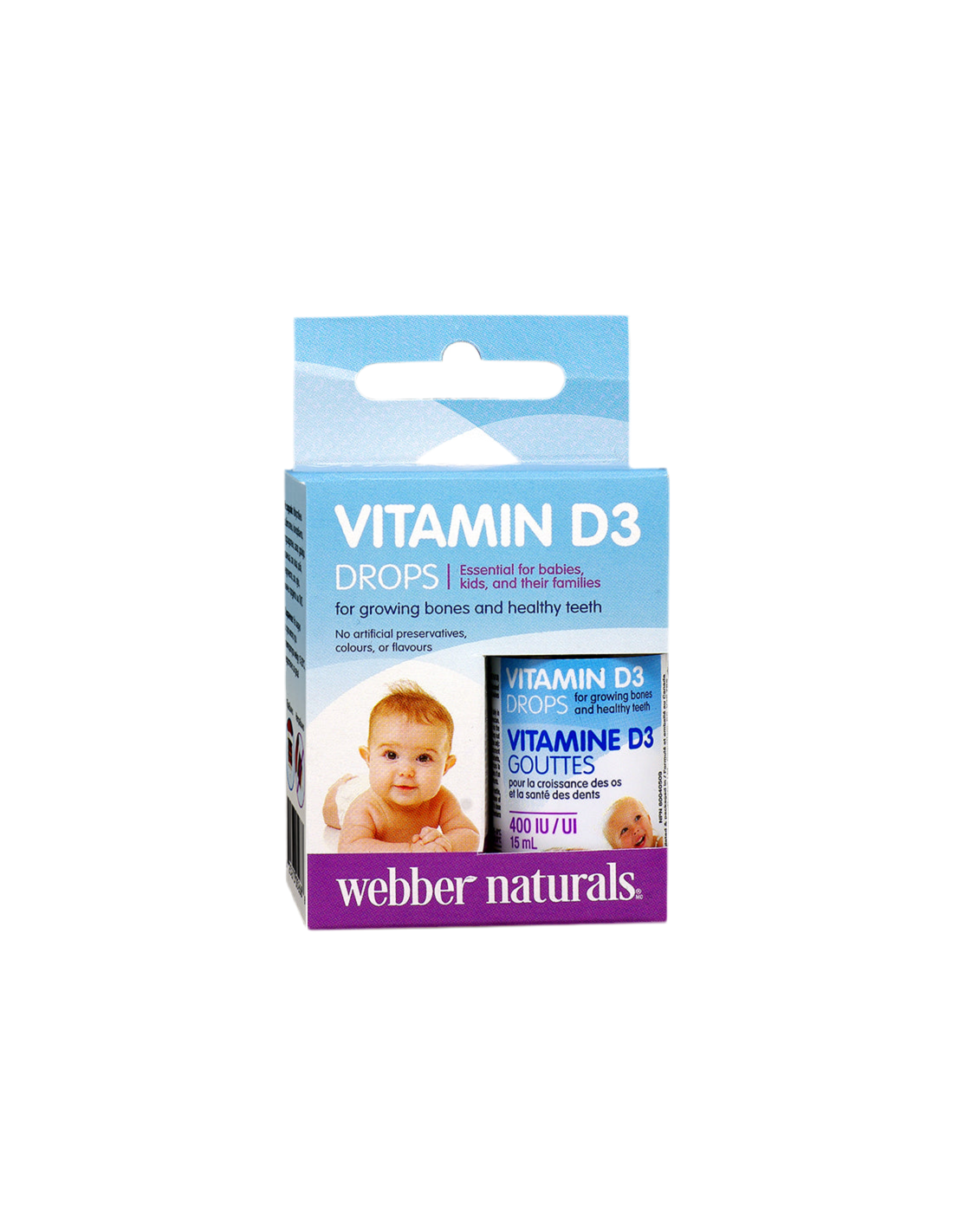 Vitamin D3 for babies and children, 400 IU x 15 ml/ 500 doses - Nutra Best Europe