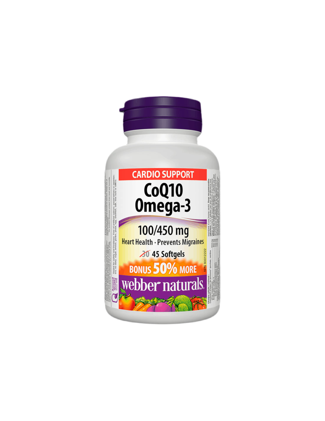 CoQ10 & Omega-3/ Coenzyme Q10 100 mg + Omega-3 450 mg x 45 softgel capsules - Nutra Best Europe