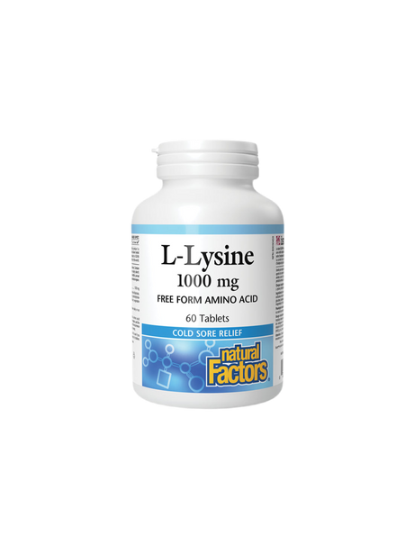 Herpes Simplex, Bone System - L-Lysine, 1000mg x 60 Tablets Natural Factors - Nutra Best Europe