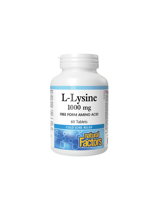 Herpes Simplex, Bone System - L-Lysine, 1000mg x 60 Tablets Natural Factors - Nutra Best Europe