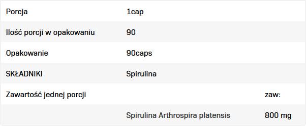 Spirulina 800 mg - 90 capsules - Nutra Best Europe