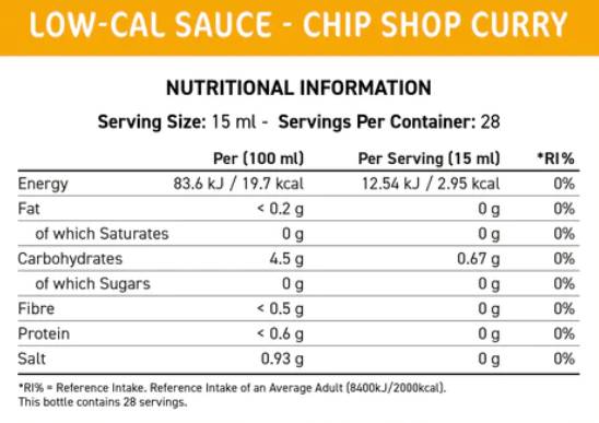 Fit Cuisine alacsony kalóriatartalmú szósz | Chip Shop Curry - 425 ml