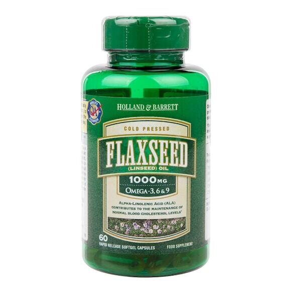 Hidegen sajtolt lenmagolaj (Lenmagolaj) 1000mg 60 kapszula HOLLAND & BARRETT