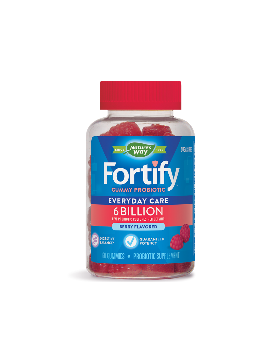 Fortify™ gumiszerű probiotikum – Fortify™ gumiszerű probiotikum – 6 milliárd aktív probiotikum, 60 Nature's Way gél tabletta