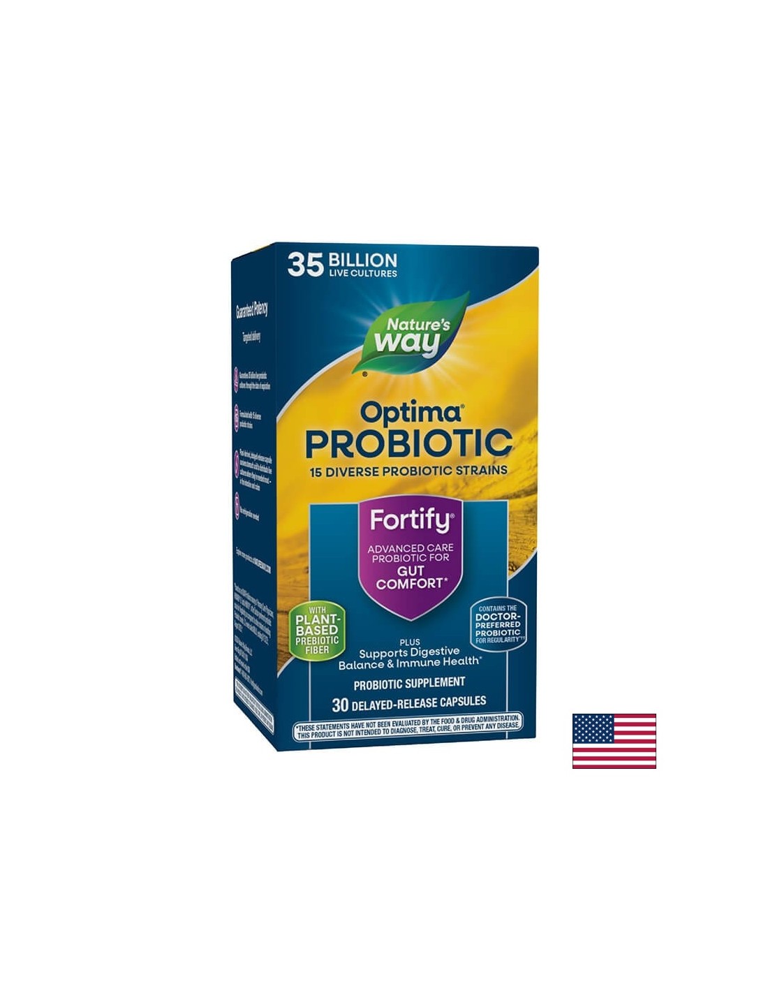Fortify™ Optima® Daily probiotikum + prebiotikum – Optima probiotikum erősítése, 35 milliárd aktív probiotikum, 30 kapszula a természet szerint