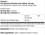 Full Spectrum Plantain Leaf 400 mg 60 kapszula