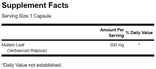 Full Spectrum Mullein Leaf 500 mg - 60 capsules - Nutra Best Europe