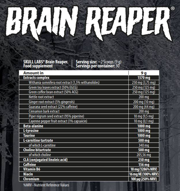 Brain Reaper | Thermogenic Burner Pre-Workout - 270 grams - Nutra Best Europe