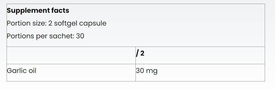 Fokhagyma olaj 30 mg - 60 kapszula
