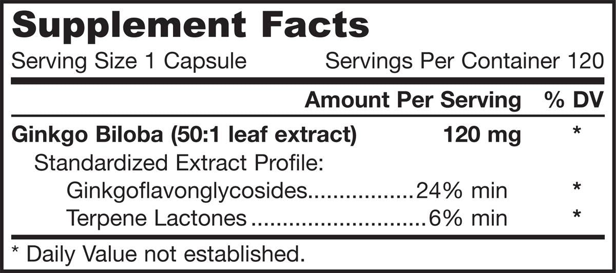 Ginkgo Biloba 120 mg 120 kapszula