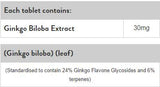 Ginkgo Biloba 30 mg - 120 kapszula
