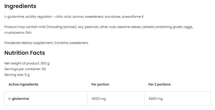 Glutamin por - 300 gramm