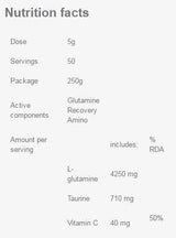 Glutamin Recovery Amino - 250 gramm