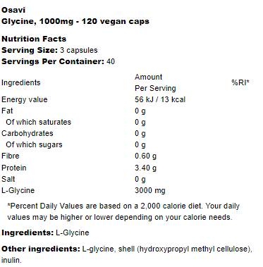 Glycin 1000 mg - 120 kapszula