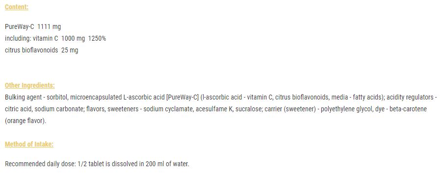 Gold Vit C 1000/Pezsgő - 20 db pezsgőtabletta