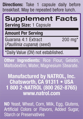 Guarana 200 mg./90 Caps.
