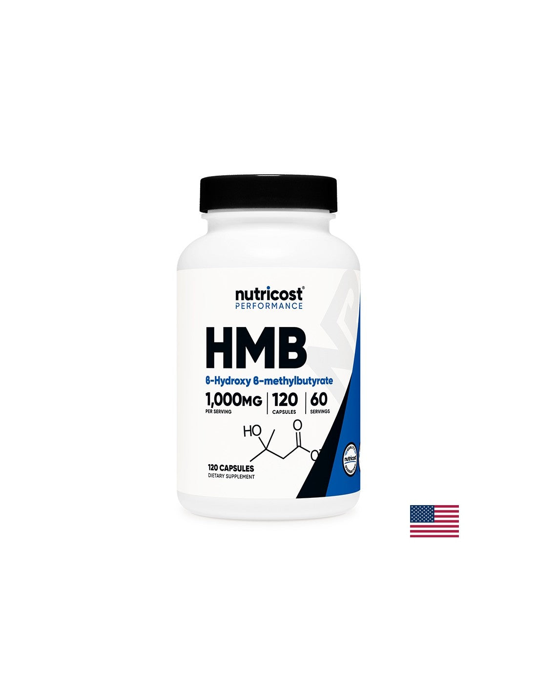 Aktív sportokhoz - HMB (béta-hidroxi-béta-metilbutirát), 500 mg/120 kapszula, 60 adag <tc>Nutricost</tc>