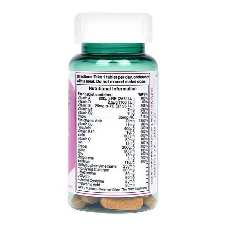 Hajvitaminok kollagénnel (Hajvitaminok) 60 tabletta HOLLAND & BARRETT