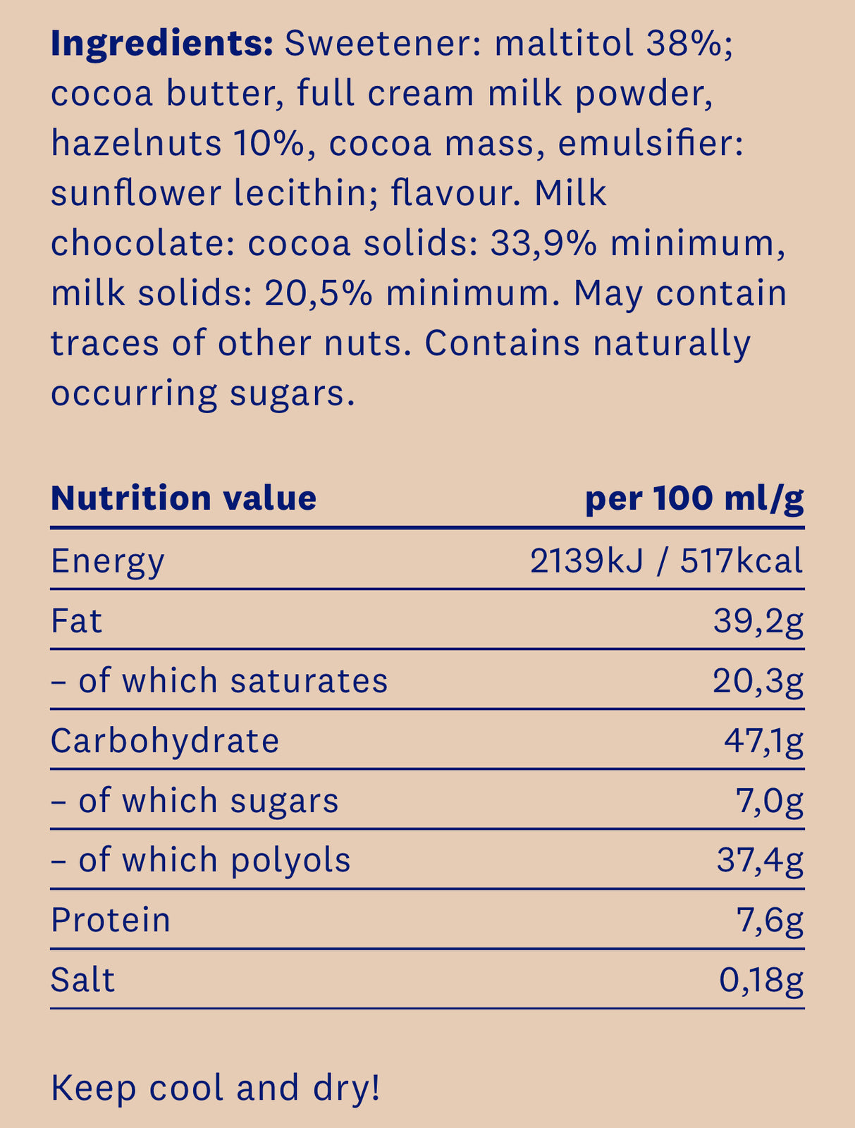 <tc>HealthyCo</tc> 100 gramm mogyorós csokoládé - ​​hozzáadott cukor és pálmaolaj nélkül