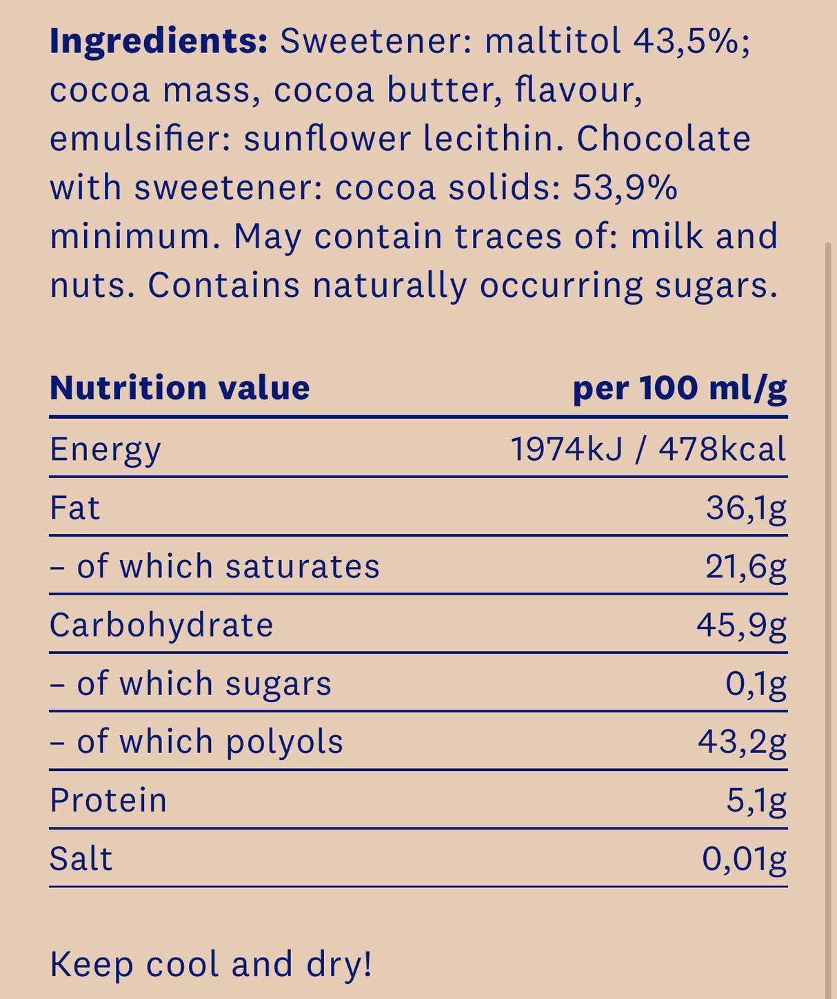 <tc>HealthyCo</tc> 100 gramm natúr étcsokoládé - ​​hozzáadott cukor és pálmaolaj nélkül