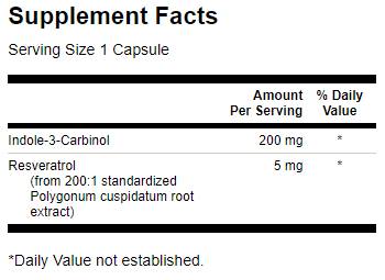 Indol-3-Carbinol Resveratrol 200 mg - 60 kapszula