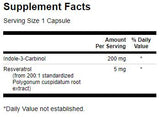 Indol-3-Carbinol Resveratrol 200 mg - 60 kapszula