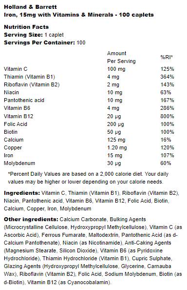Vas 15 mg | Vitaminokkal és ásványi anyagokkal 100 kapszula
