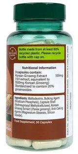 Korean Ginseng 1500 mg - 90 capsules - Nutra Best Europe